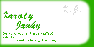 karoly janky business card